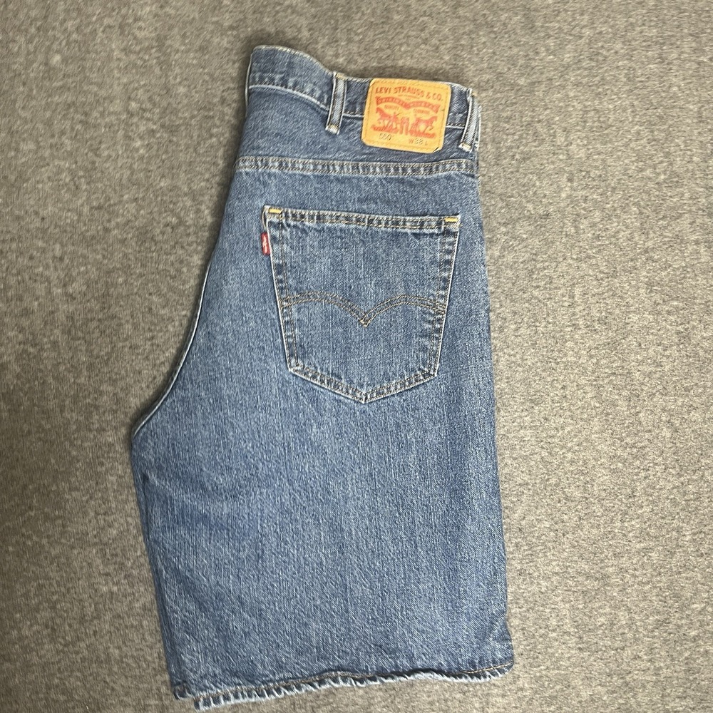 Levis 550 Jean Shorts Mens 38 Jorts Blue Denim Y2K Dad Skater Relax Fit Casual - Picture 13 of 14